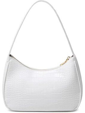 Women Crocodile&white Shoulder Tote Bag Cute Hobo Mini Clutch Zipper Bag